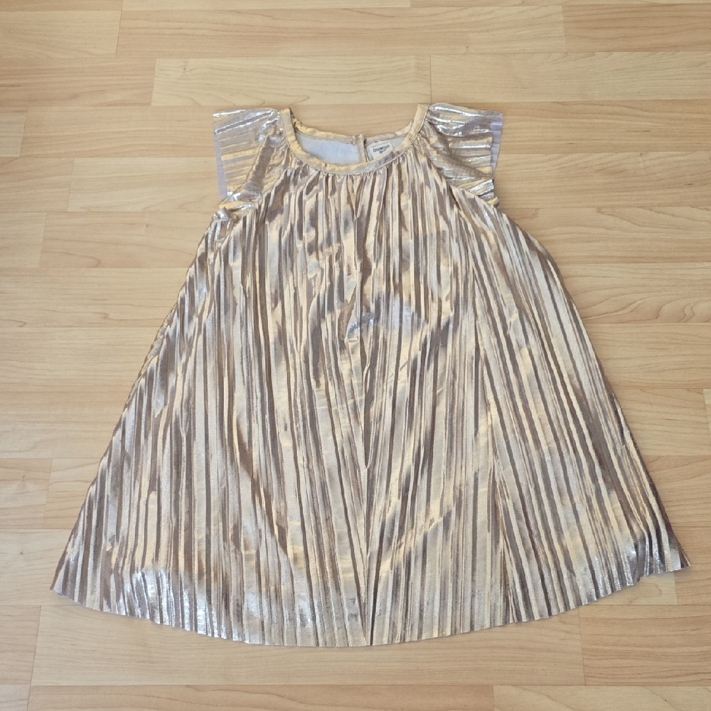 Oshkosh B'gosh Metallic Pleated Flutter Party Dress Girls Dress Size 2T